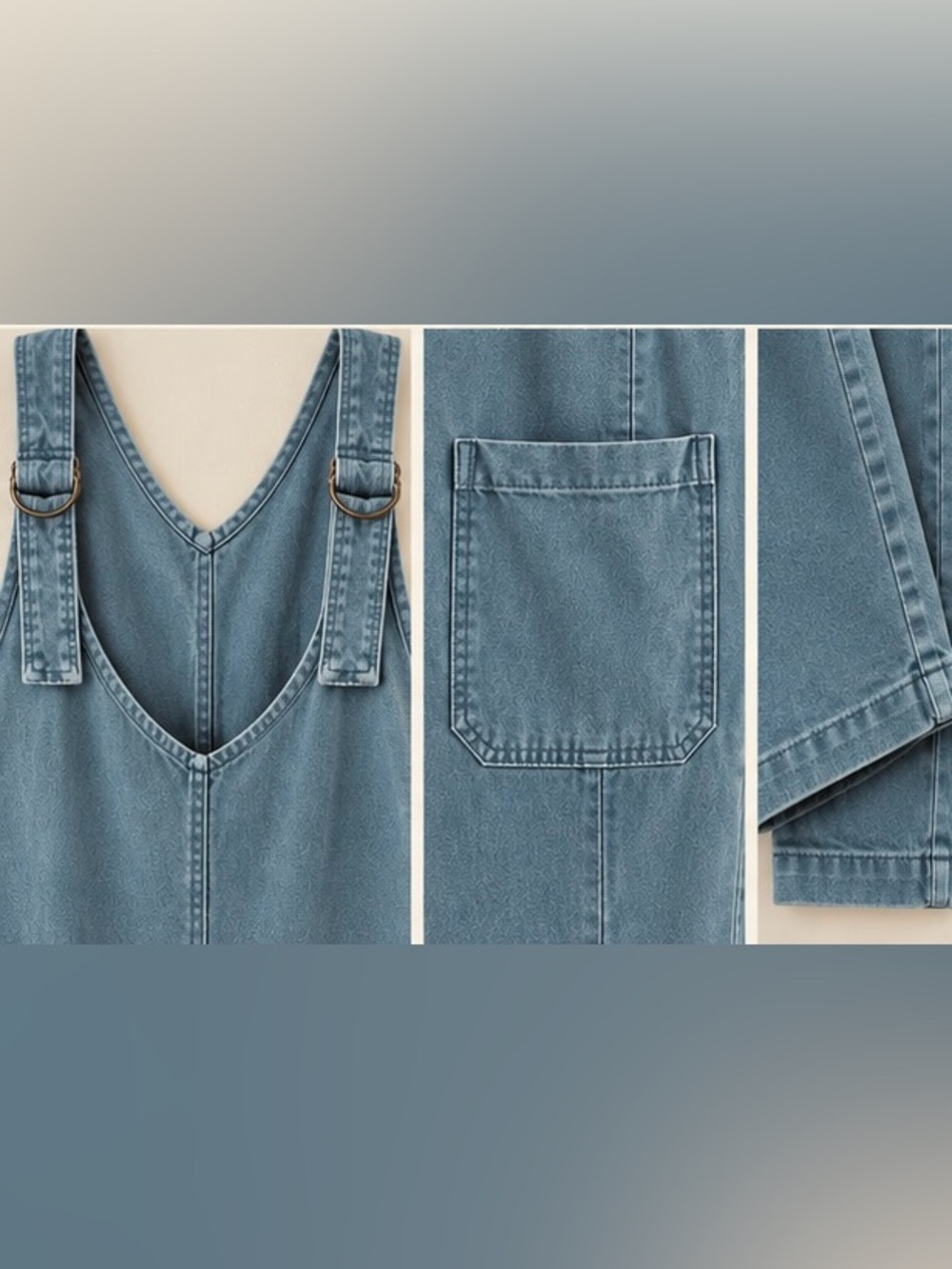 Zenana Denim Jumpsuit Overalls Women Relaxed Baggy NWOT - Picture 6 of 12